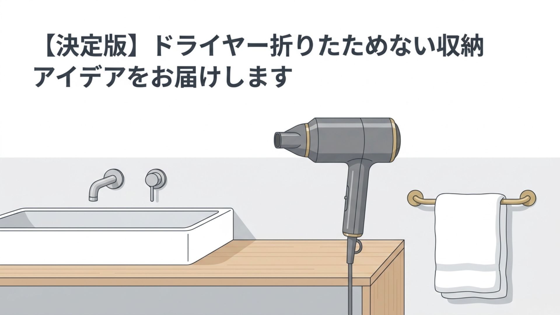 【決定版】ドライヤー折りたためない収納アイデアをお届けします」と書かれた記事のタイトル画像