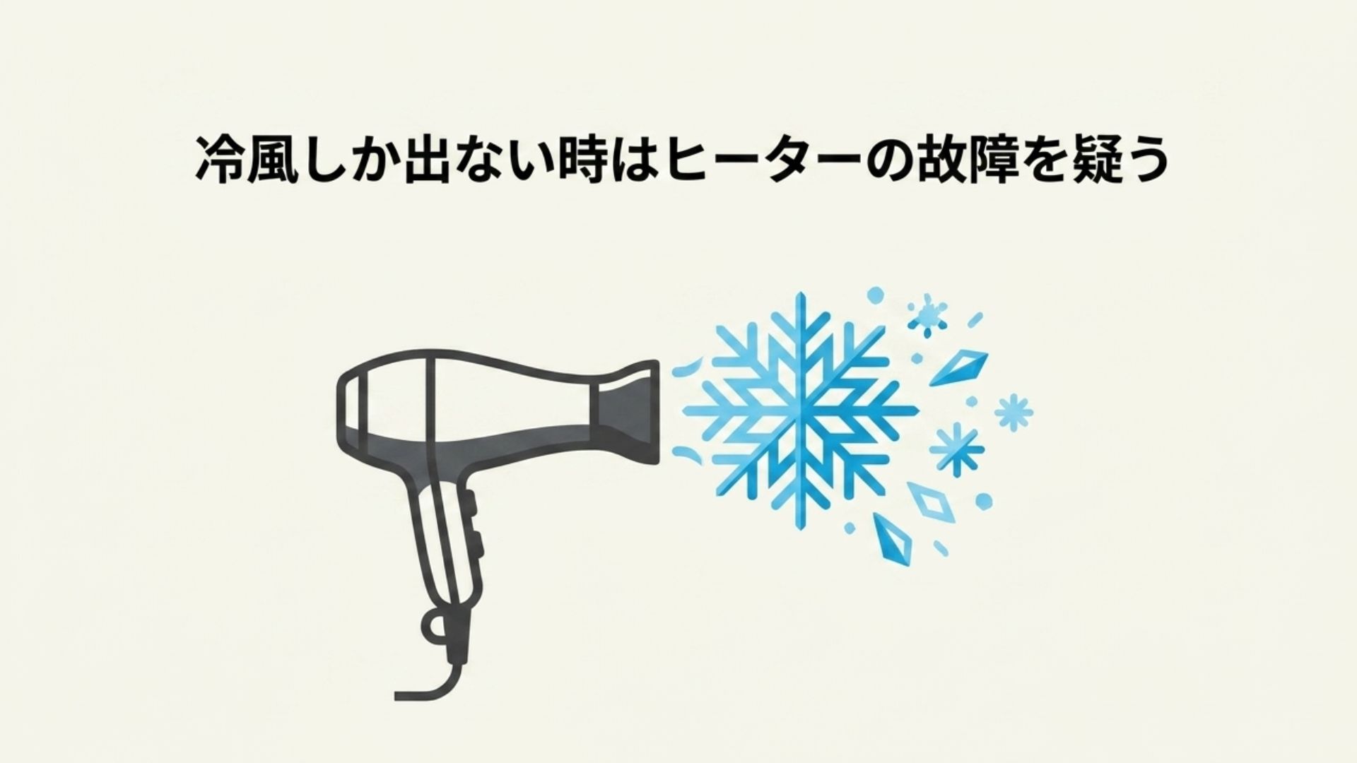 冷風しか出ない時はヒーターの故障を疑うことを促す説明
