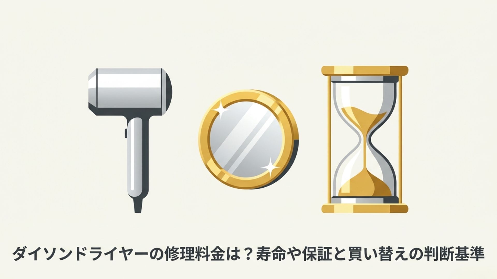 ダイソンドライヤーの修理・寿命・保証について解説する記事のタイトル画像