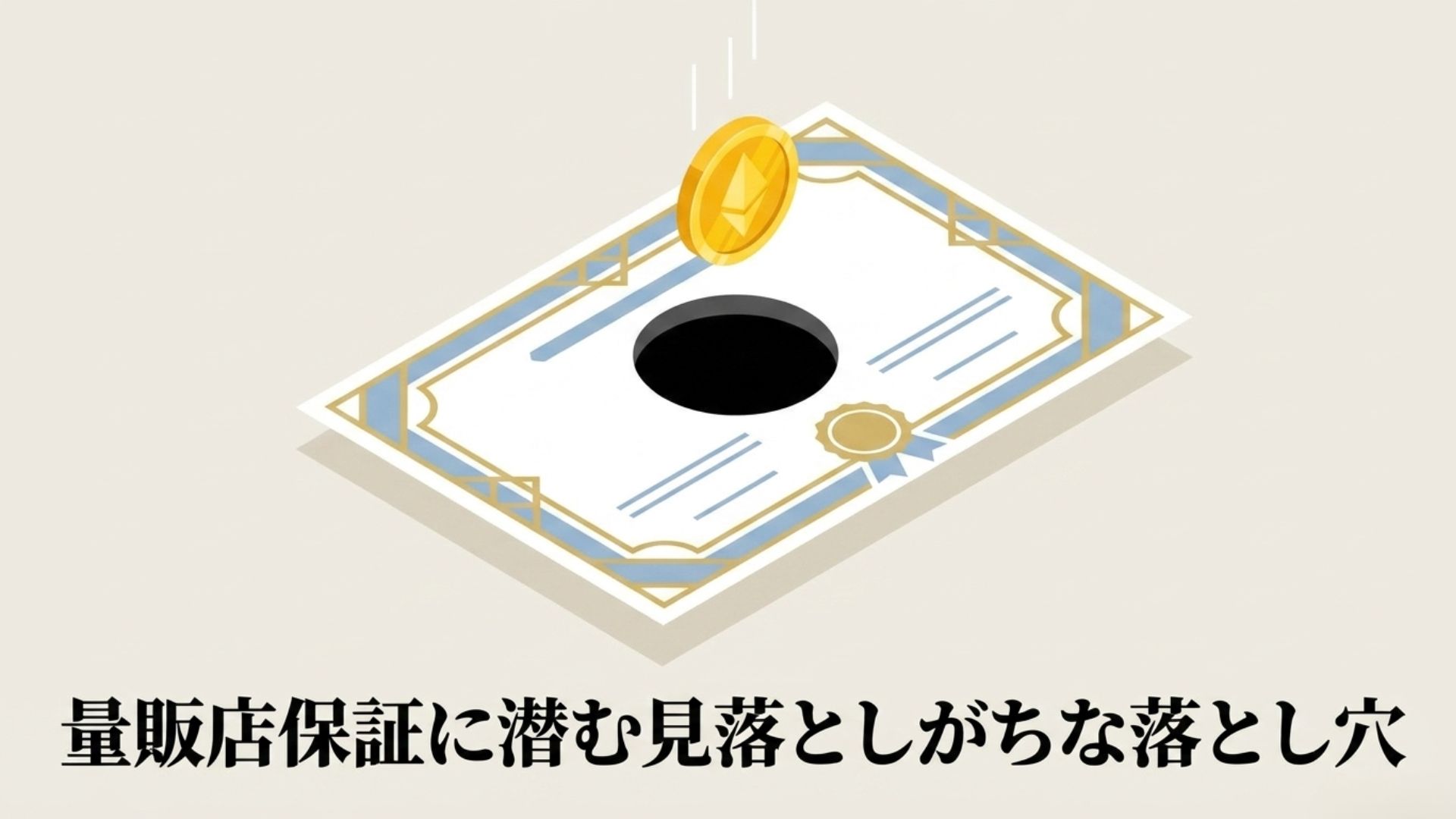 家電量販店の延長保証における注意点や落とし穴を示すイメージ